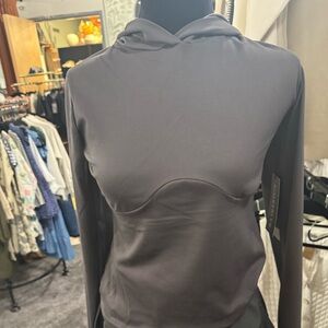 NWT Soft Slate Gray Long Sleeve Active Hoodie